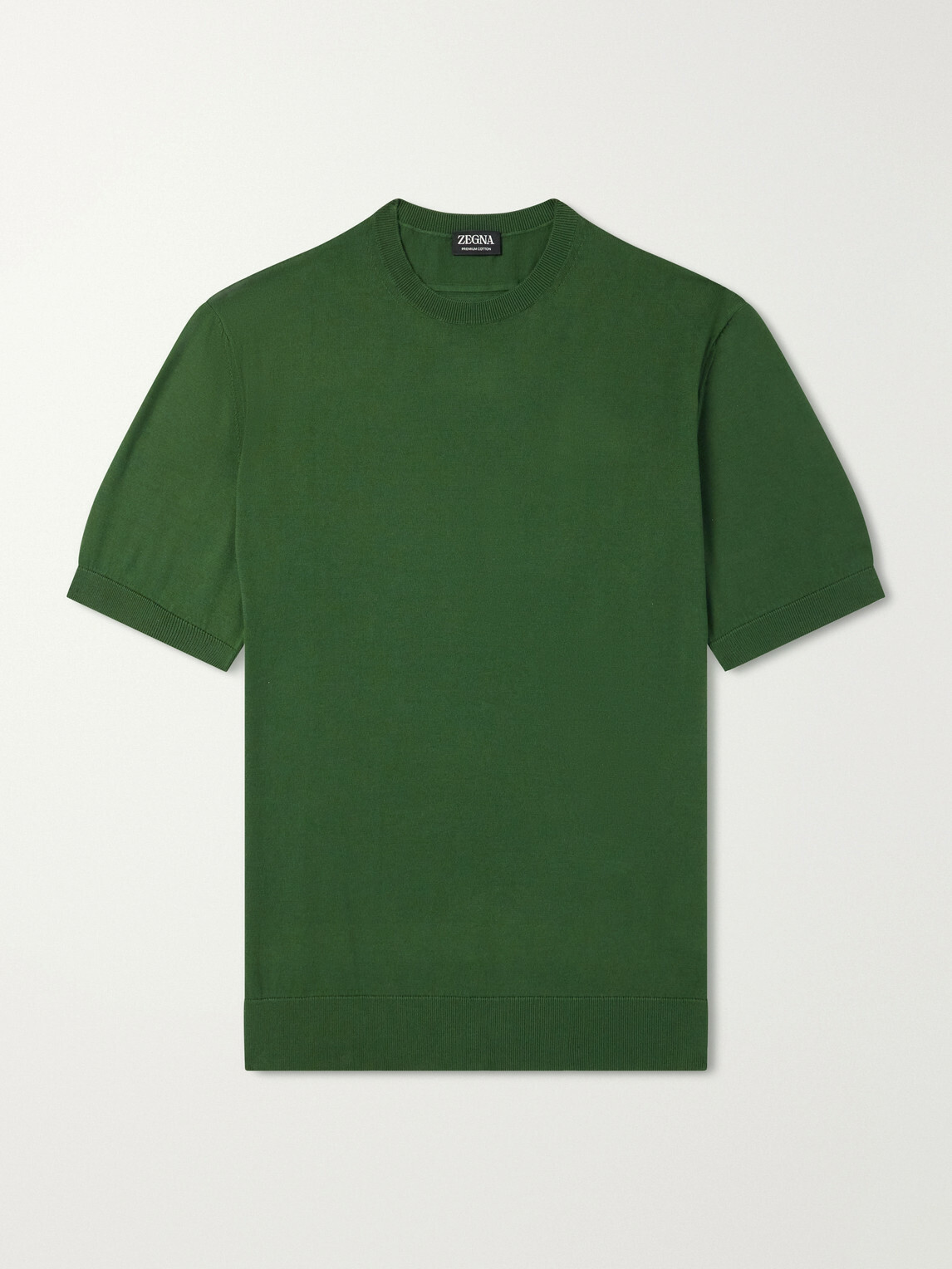 Zegna - Knitted Cotton T-Shirt - Green