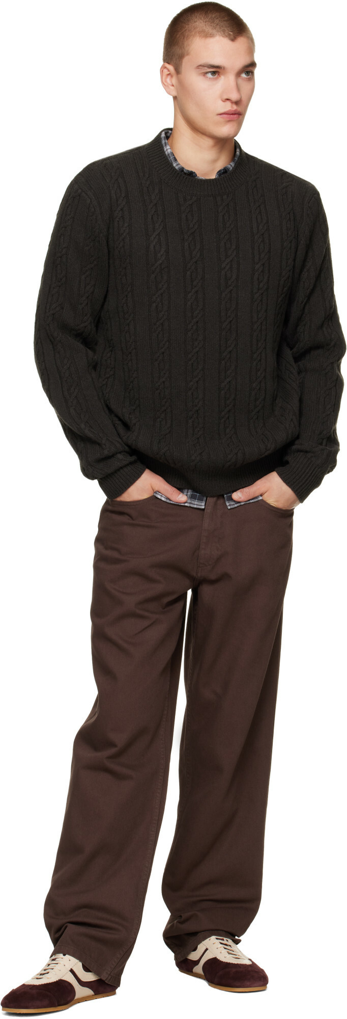 Canada Goose Brown Habel Knit Crew Sweater