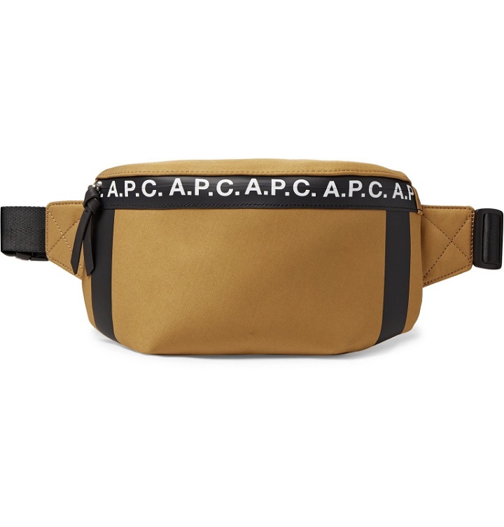 Photo: A.P.C. - Savile Logo-Print Tape-Trimmed Tech-Canvas Belt Bag - Brown
