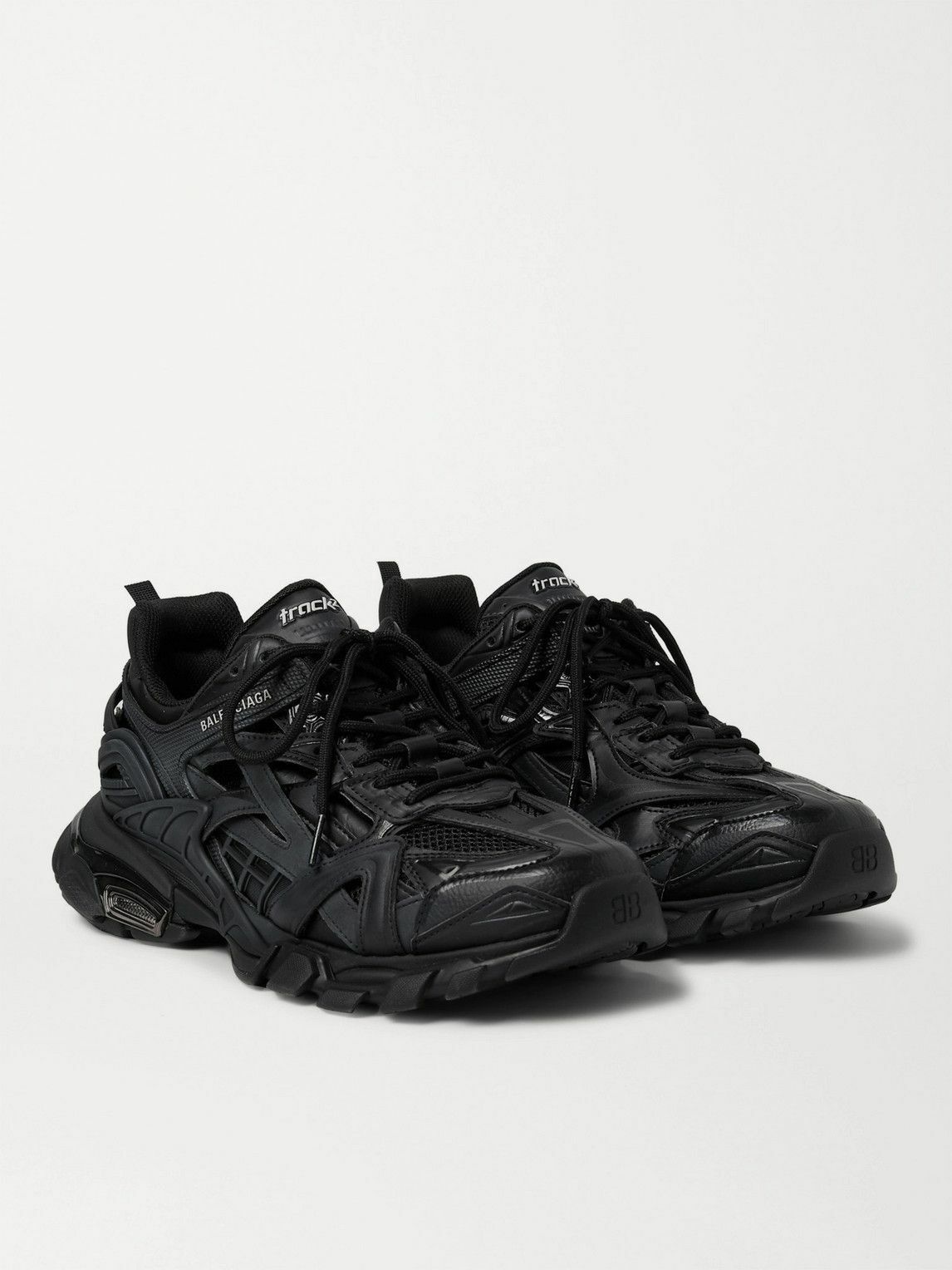Balenciaga - Track.2 Nylon, Mesh and Rubber Sneakers - Black Balenciaga