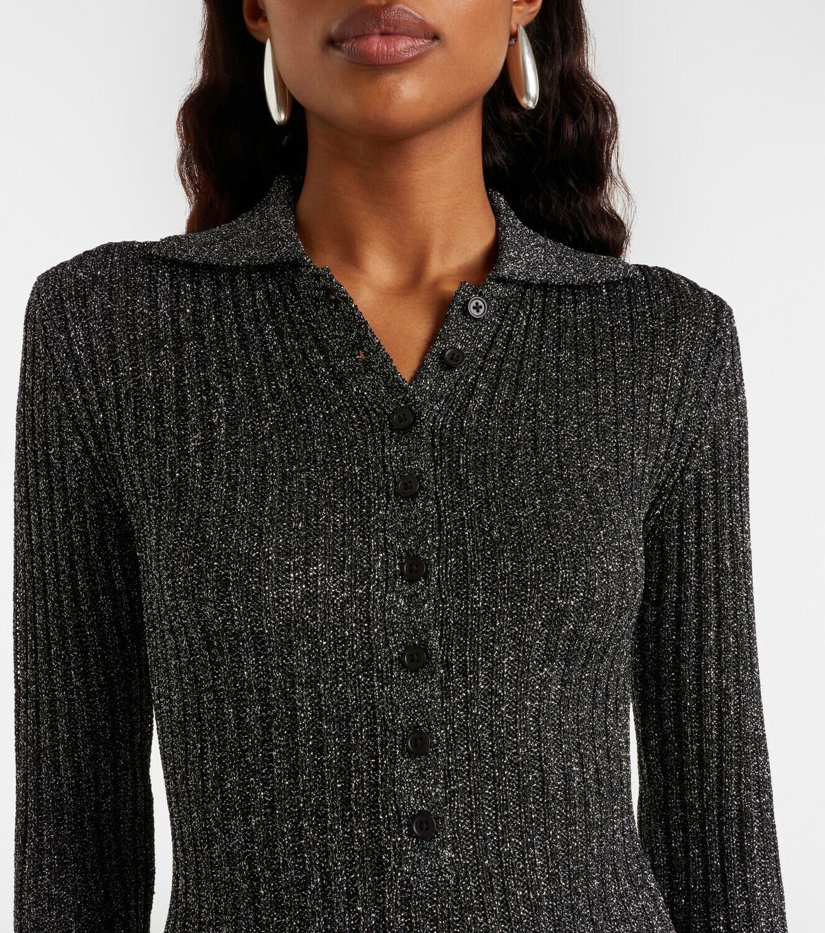 The Frankie Shop Solana knitted lamé bodysuit