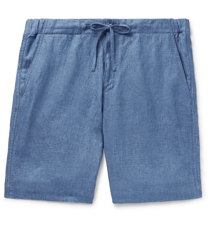 Photo: Loro Piana - Slim-Fit Linen Drawstring Shorts - Blue
