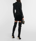 Balmain Polka-dot embellished velvet blazer