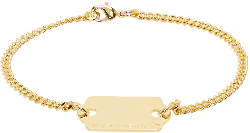 IN GOLD WE TRUST PARIS SSENSE Exclusive Gold Price Tag Bracelet