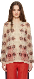 Bode Beige Solarium Long Sleeve Shirt