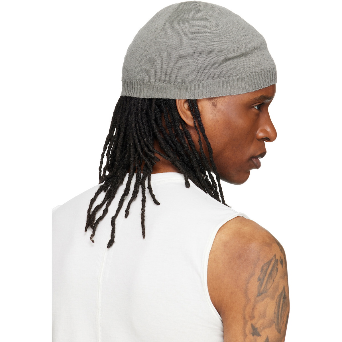 Rick Owens Taupe Tower Medium Beanie