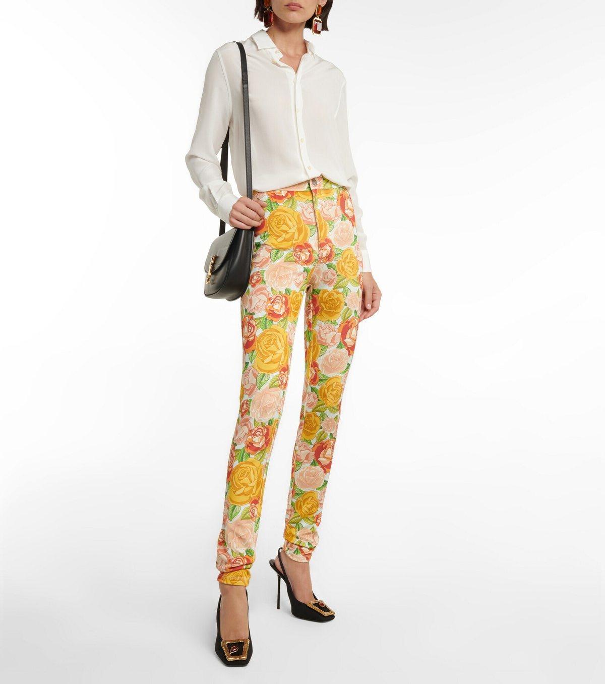 Saint Laurent - Floral jersey slim pants Saint Laurent