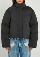 Alexander Wang Logo-embroidered Quilted Shell Jacket Black