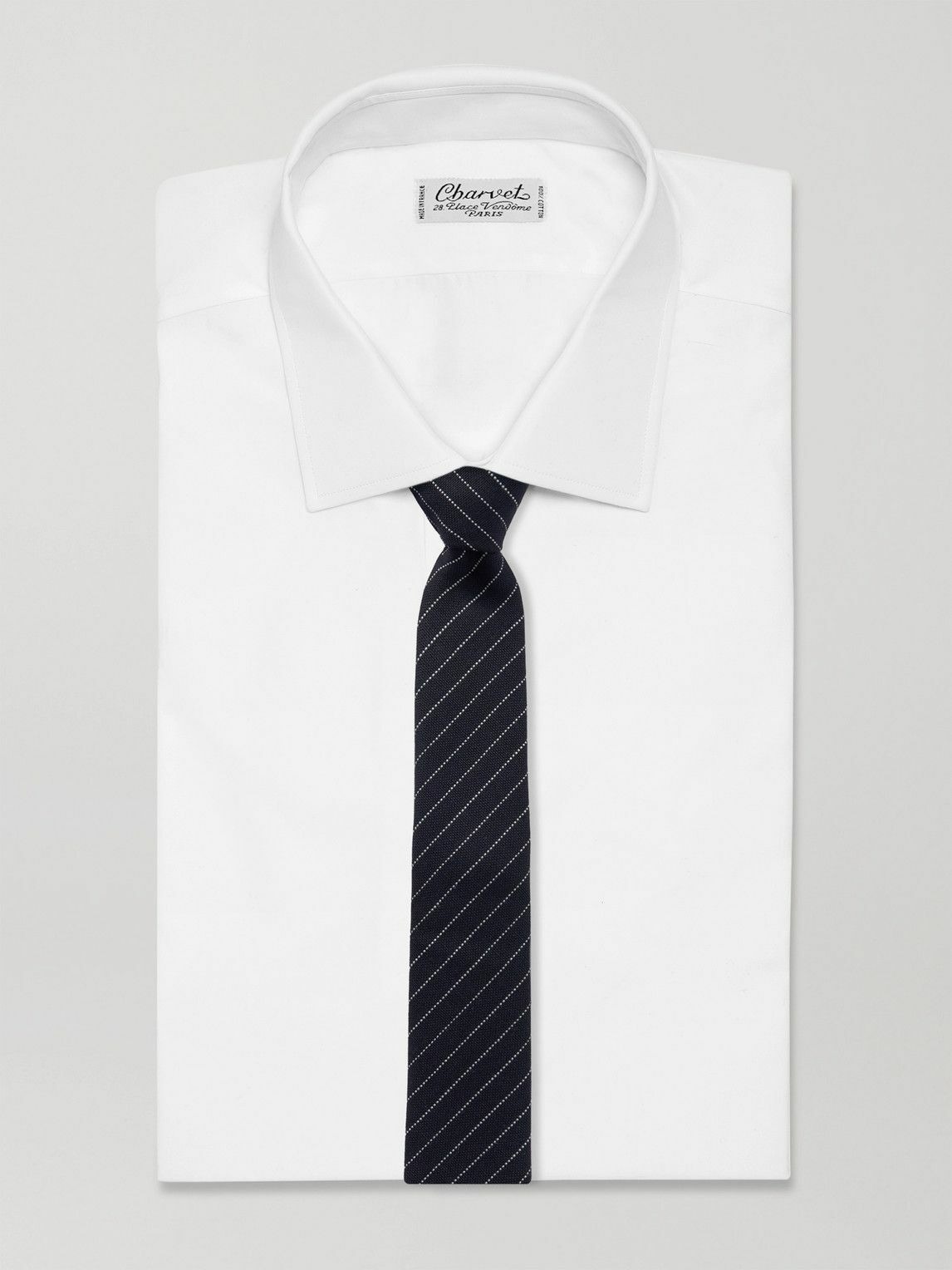 Thom Browne - 5.5cm Pinstriped Basketweave Virgin Wool-Blend Tie
