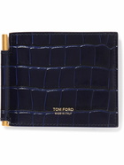 TOM FORD - Croc-Effect Leather Billfold Wallet with Money Clip