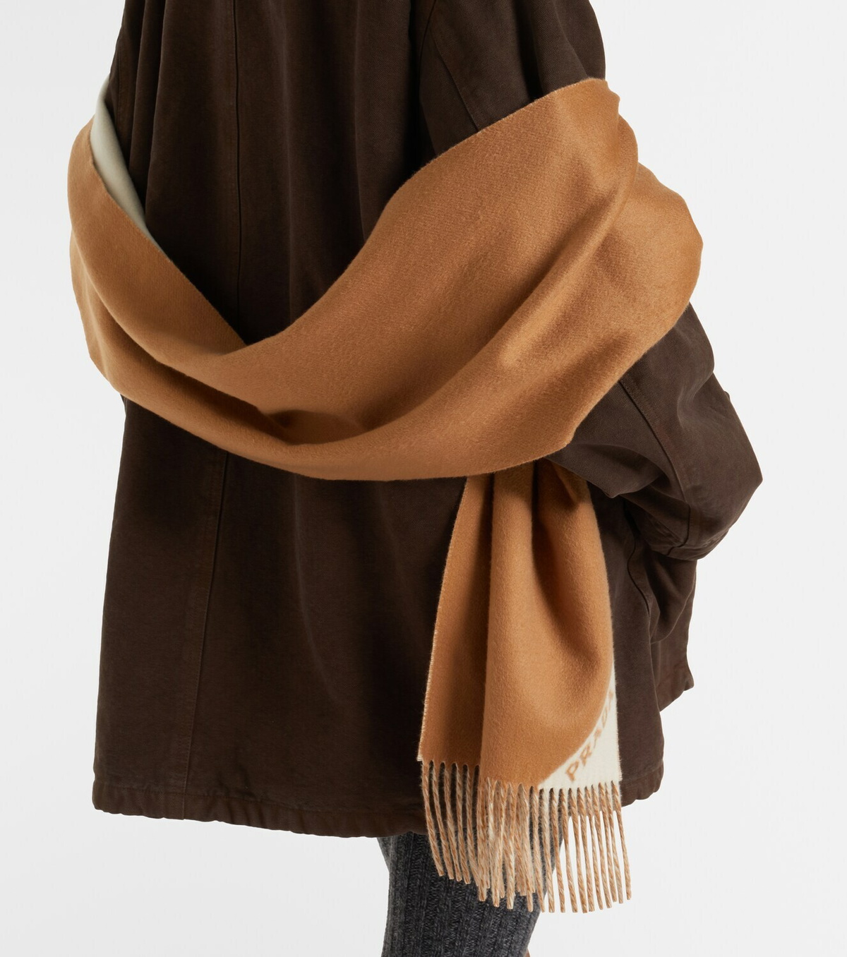Prada Fringed cashmere scarf