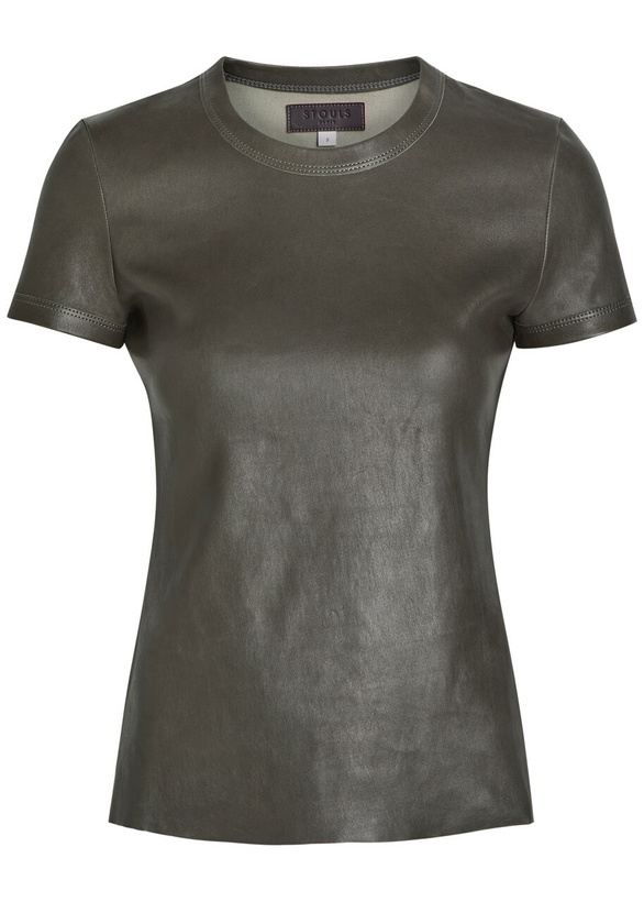 Photo: Stouls 05 Stretch-leather T-shirt Grey