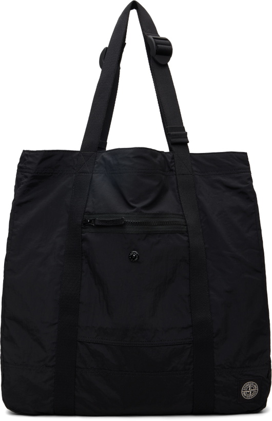 Photo: Stone Island Black 9200012 Coated Nylon Metal ECONYL Tote