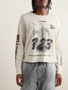 RRR123 - Theater Cropped Logo-Print Cotton-Jersey T-Shirt - Neutrals