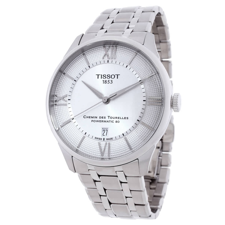 Photo: Tissot Chemin Des Tourelles Powermatic 80 Automatic Silver Dial Watch T1394071103800