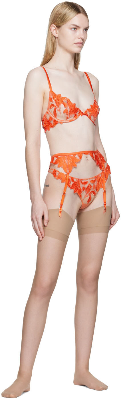 Fleur du Mal Orange Lily Garter Belt
