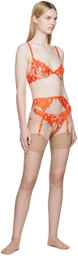 Fleur du Mal Orange Lily Garter Belt