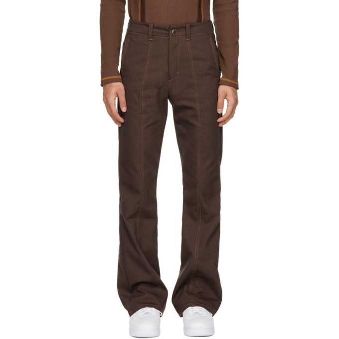 Photo: Phlemuns Brown Mid-Flare Trousers