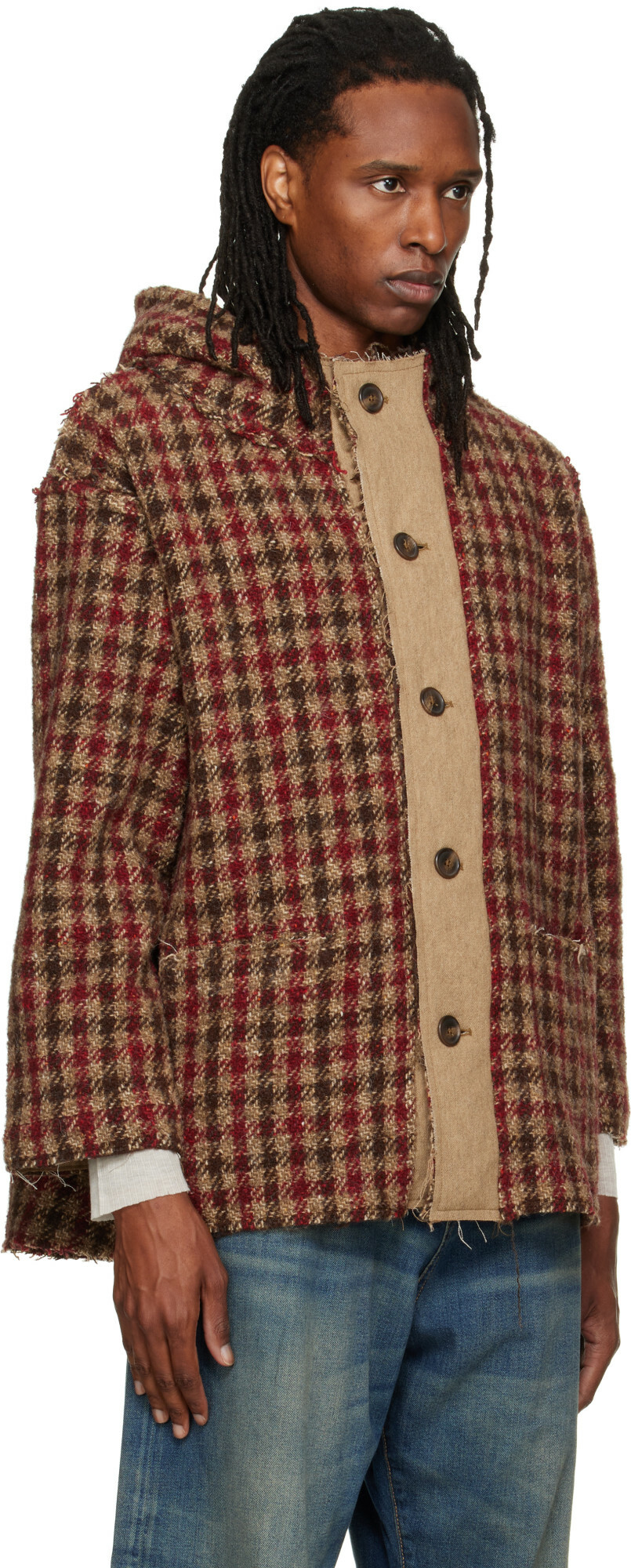 R13 Red Oversized Hooded Jacket