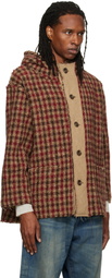 R13 Red Oversized Hooded Jacket