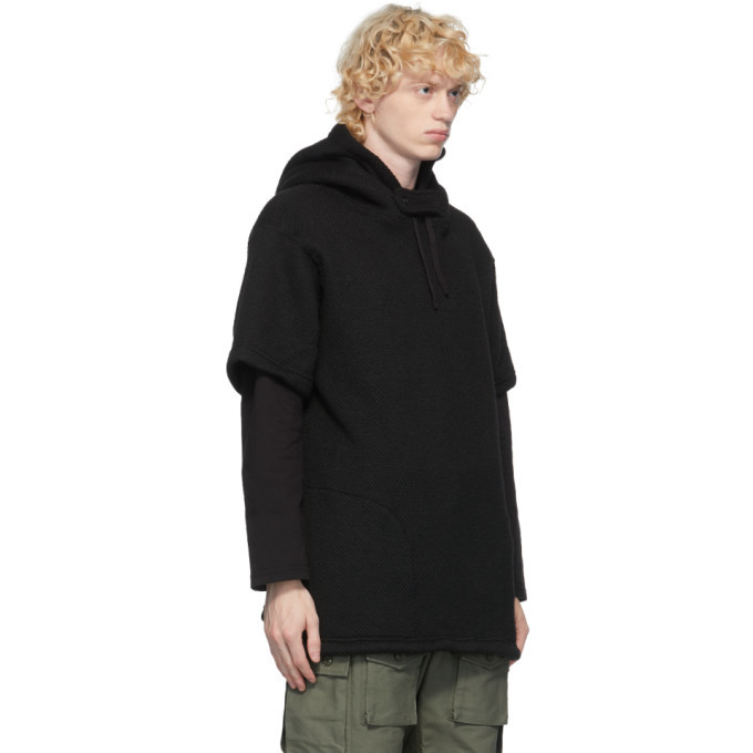 Engineered Garments Black Knit Short Sleeve Hoodie Engineered Garments