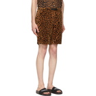 Wacko Maria Brown and Black Velour Leopard Shorts