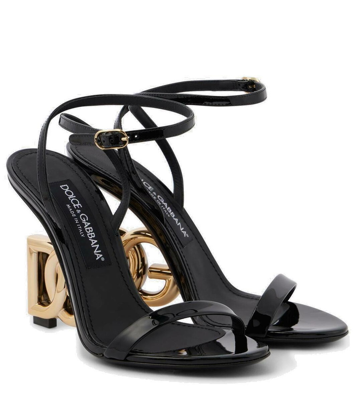 Photo: Dolce&Gabbana Keira logo patent leather sandals