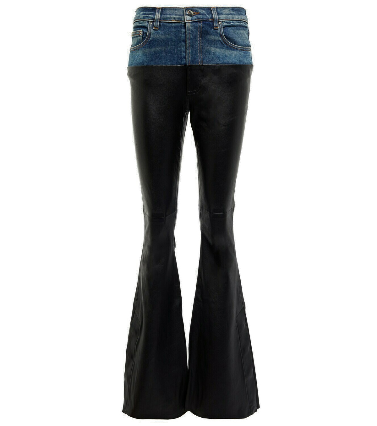 Amiri - Flared denim and leather pants Amiri