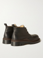 BOTTEGA VENETA - The Tire Rubber-Trimmed Leather Desert Boots - Black