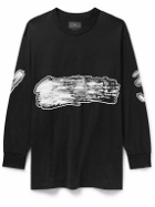 Y-3 - Oversized Appliquéd Printed Cotton-Jersey T-Shirt - Black