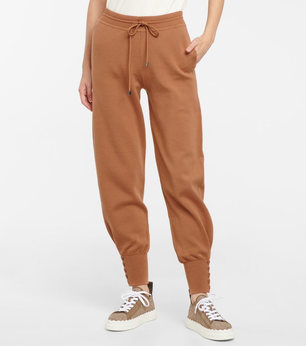 Chloe - Wool and silk-blend sweatpants