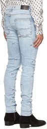 AMIRI Blue Embroidered Paisley Jeans