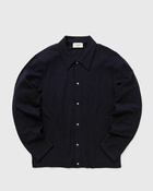 Officine Générale Brent Polo Doble Face Felt Wo Blue - Mens - Longsleeves