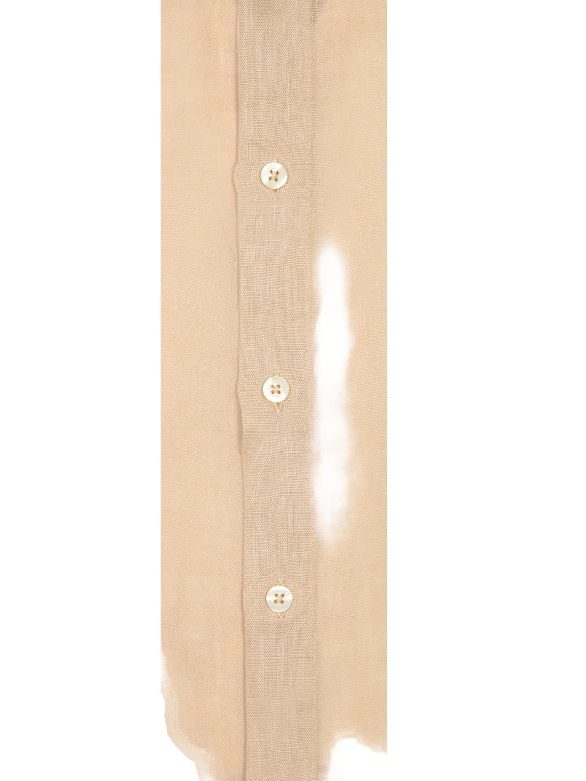 120% Lino Slim Fit Linen Shirt In Almond