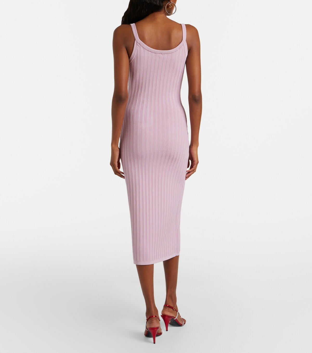 Versace Medusa ribbed-knit midi dress