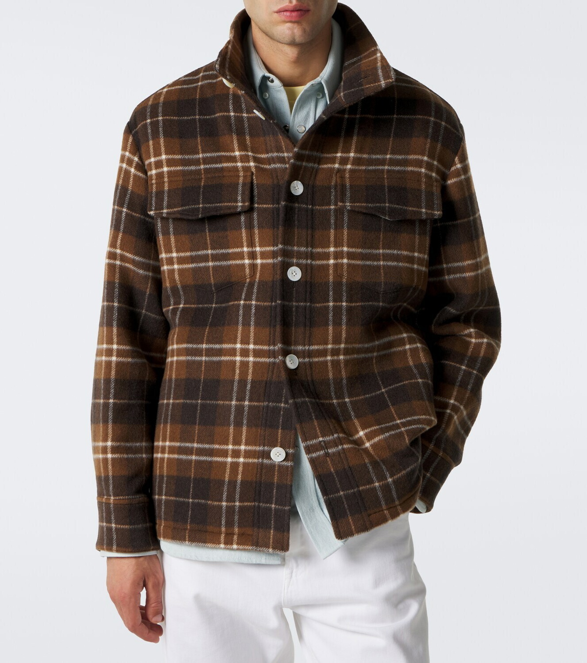 Umit Benan St. Moritz plaid cashmere overshirt