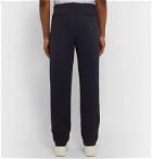 Giorgio Armani - Navy Pleated Virgin Wool-Blend Seersucker Suit Trousers - Blue