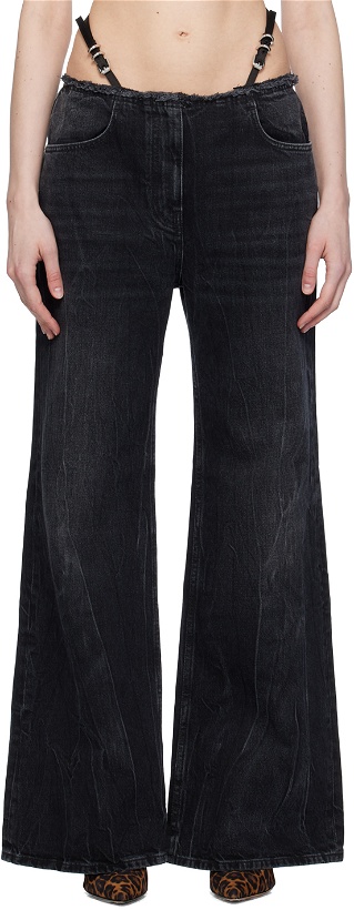Photo: Givenchy Black Voyou Belt Jeans