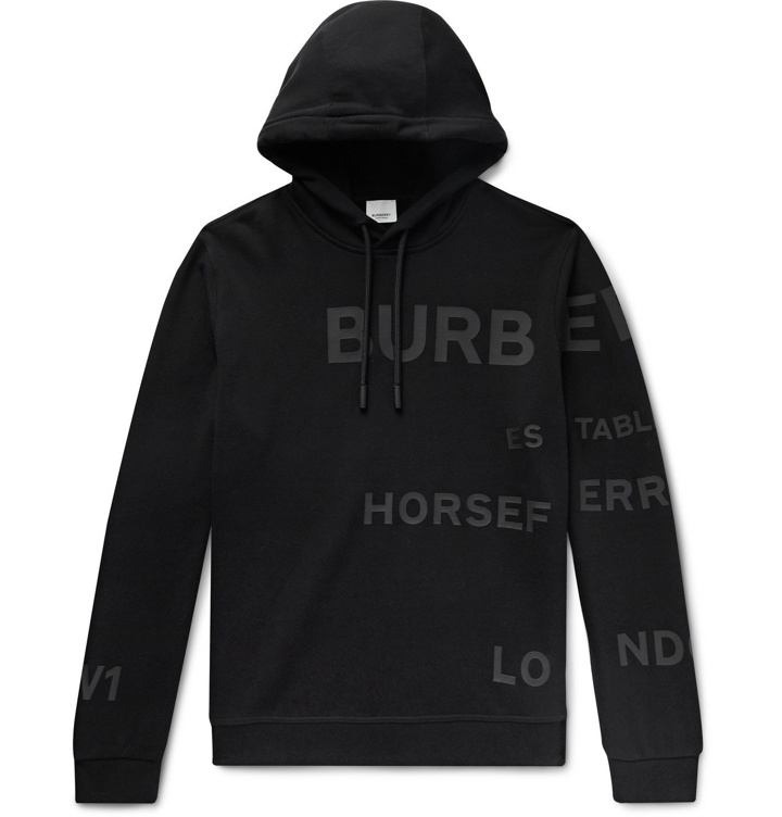 Photo: Burberry - Logo-Appliquéd Loopback Cotton-Jersey Hoodie - Black