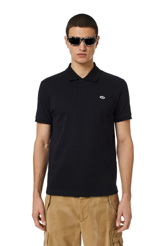 Photo: Diesel Polo shirt with D oval Patch - Polos Mens in Black