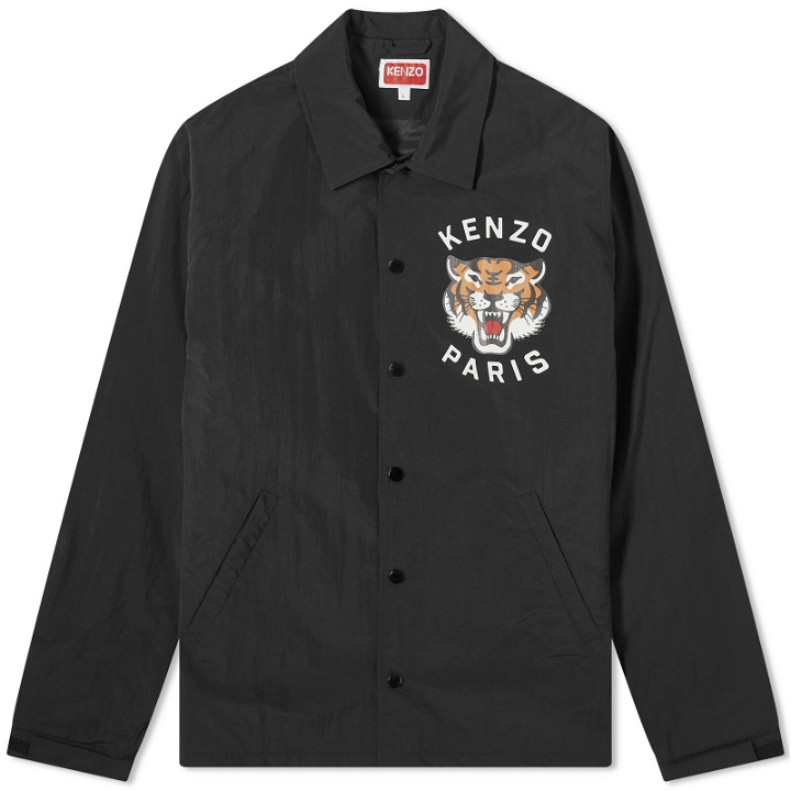Photo: Kenzo Men's Lucky Tiger Padded Coach Jacket in Black