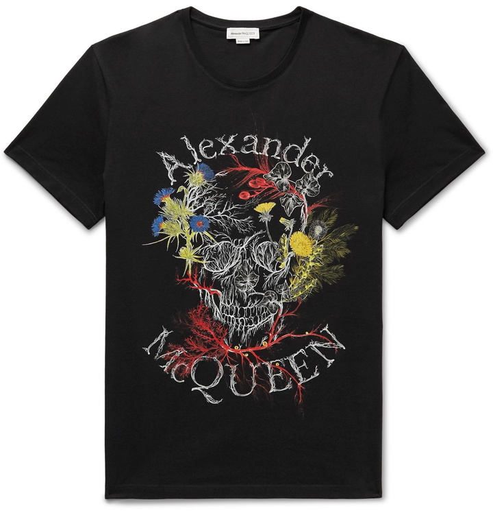 Photo: Alexander McQueen - Logo-Print Organic Cotton-Jersey T-Shirt - Black