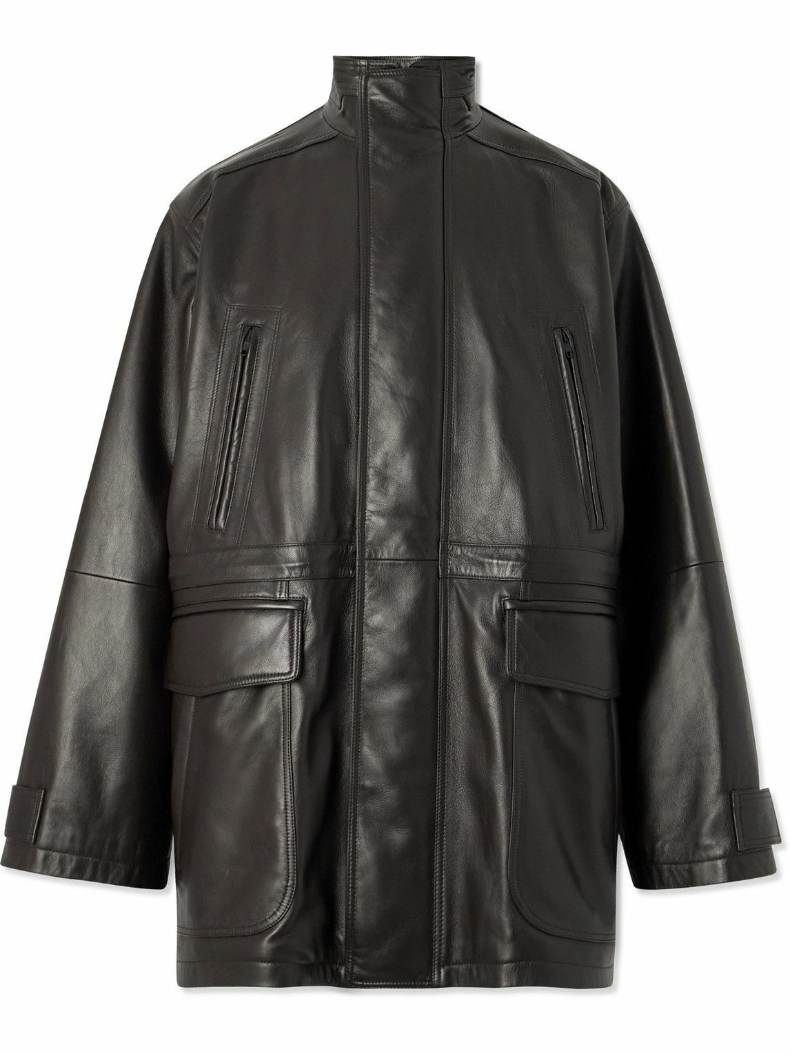 Photo: Balenciaga - Oversized Padded Leather Jacket - Brown