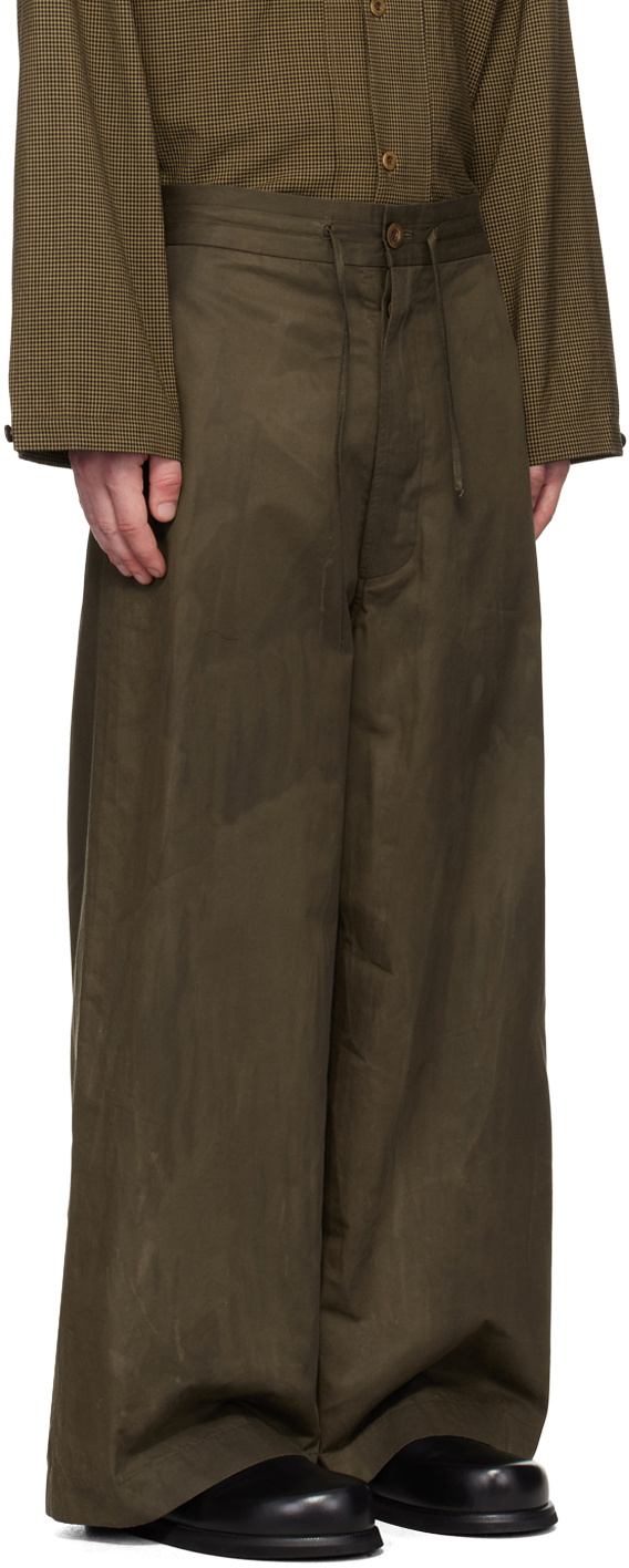 Aviva Jifei Xue Khaki Relaxed Drawstring Trousers