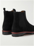 Christian Louboutin - Alpino Waxed-Suede Chelsea Boots - Black