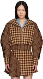 SHUTING QIU Brown Patchwork Jacket