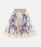 Zimmermann - Celestial floral linen and silk miniskirt