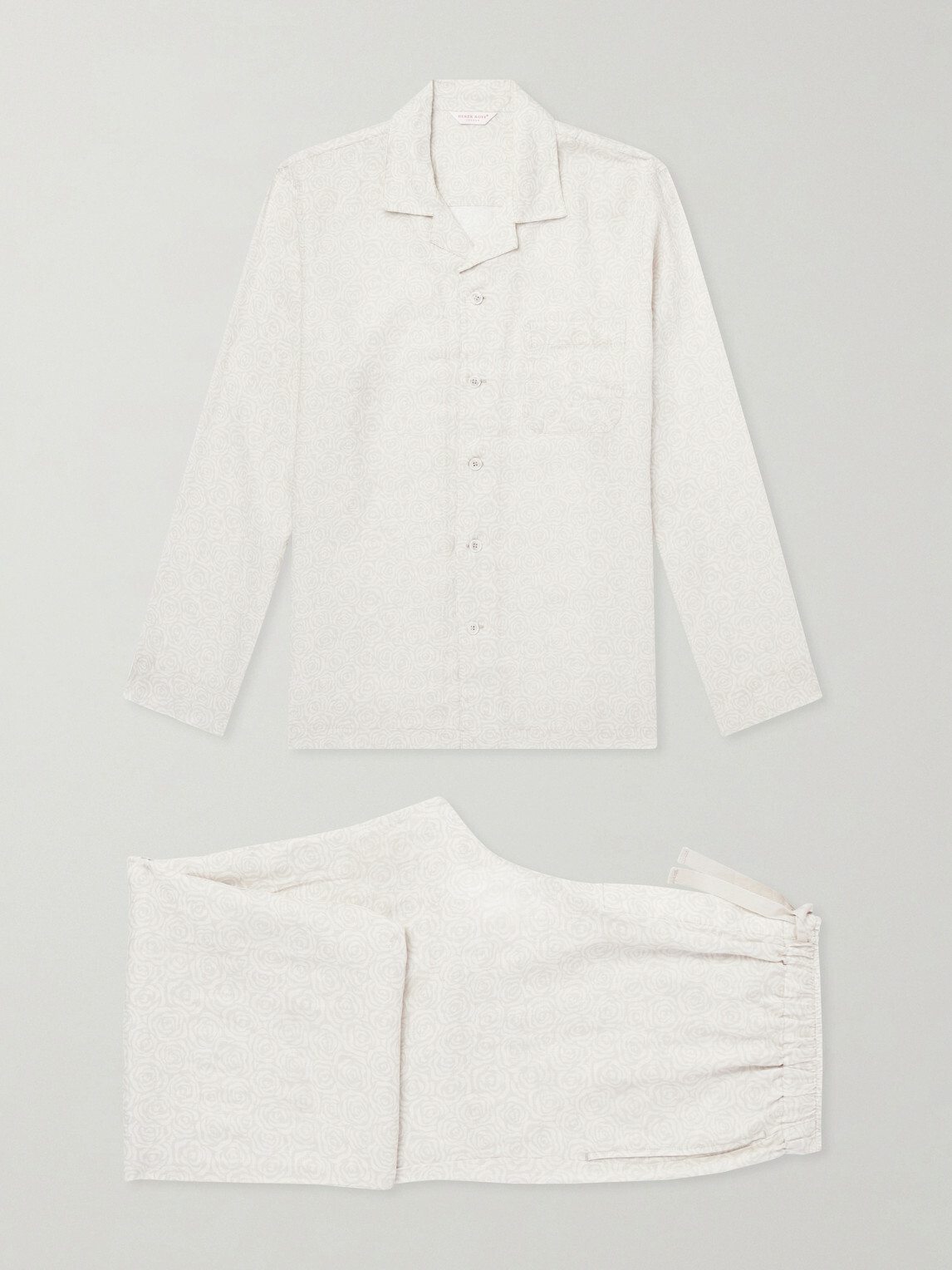 Derek Rose - Milan 31 Printed Linen Pyjama Set - Neutrals