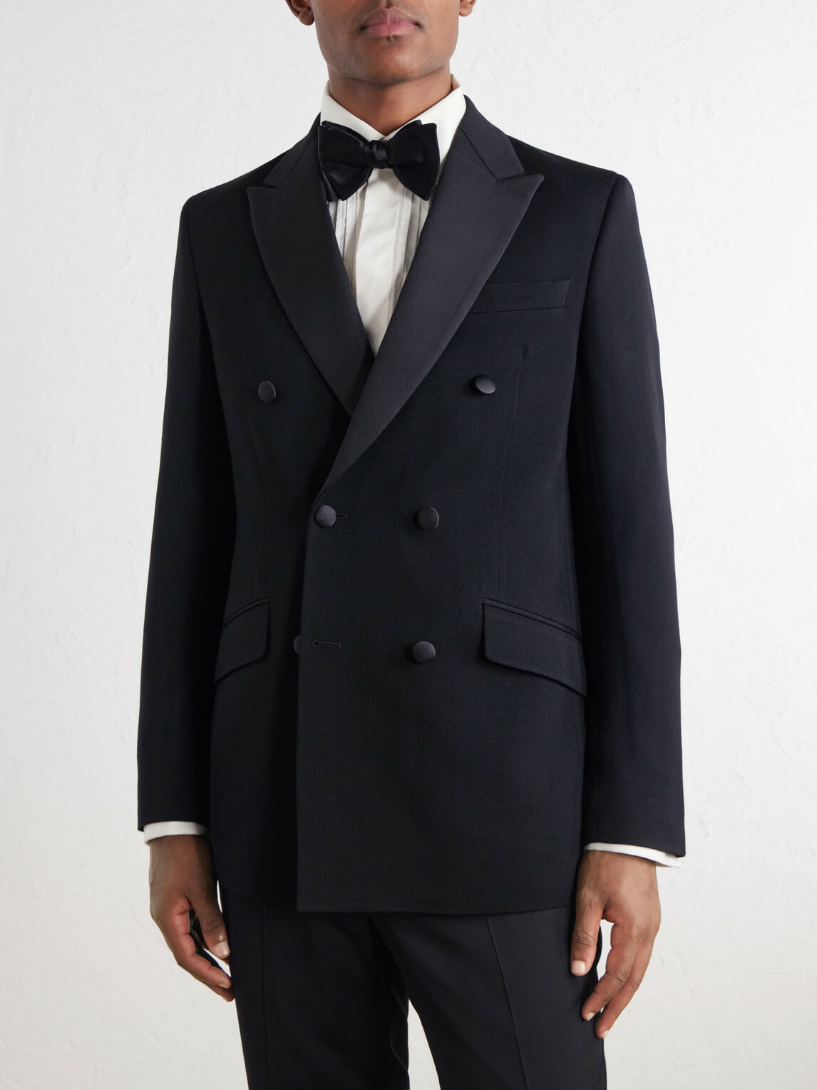 Favourbrook - Grosgrain-Trimmed Double-Breasted Wool Tuxedo Jacket - Black