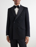 Favourbrook - Grosgrain-Trimmed Double-Breasted Wool Tuxedo Jacket - Black